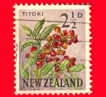 NUOVA ZELANDA - Usato - 1961 - Fiori - Frutta E Bacche - Titoki / Quercia Della Nuova Zelanda (Alectryon Excelsus) - 2 ½ - Usati