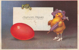 E. COLOMBO * CPA Illustrateur Italia Colombo * N°1814-3 * Grenouille Frog Oeuf Egg Poussin Humanisé * Joyeuses Pâques - Colombo, E.