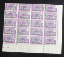 OUBANGUI - 1922 - N°YT. 25 - Panthère 1c Lilas - Bloc De 20 Bord De Feuille - Neuf Luxe** / MNH - Unused Stamps