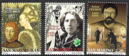 SAN MARINO - 2004 - PERSONALITA' LETTERATURA- SERIE 3 VALORI - NUOVA MNH** ( YVERT 1962\4- MICHEL 2169\71  - SS 2005\7) - Unused Stamps