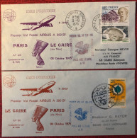 France, Premier Vol (Airbus A300) PARIS / LE CAIRE 3.10.1975 - 2 Enveloppes - (A1405) - Eerste Vluchten
