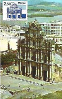 Macau & Maximun Card, Vista De Igreja De São Paulo, Macau 1983 (1002) - Cartes-maximum