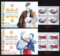 Slovakia 2000 ** Folk Clothes A+B ** Michel SK 388 - 389  ** CTO ** Slowakei ** Full Booklets - Otros & Sin Clasificación