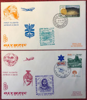 Grèce, Premier Vol ATHENS / TEL-AVIV 5.11.1980 - 2 Enveloppes - (A1497) - Brieven En Documenten