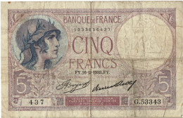 Billet 5 Francs 1933 - 5 F 1917-1940 ''Violet''