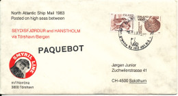 Iceland Cover Paquebot Smyril Line 6-9-1983 Posted On High Seas Between Torshavn And Bergen - Cartas & Documentos