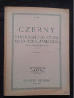 CZERNY 24 ETUDES DE LA VELOCITE OPUS 636 POUR PIANO PARTITION EDITIONS RICORDI - Keyboard Instruments