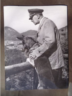 Hitler, Private Life, With German Shepherd Dog Blondi. 18x24 Cm Reproduction Found In A Journalist's Archive * Ref. 071 - Guerre, Militaire