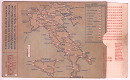 MAPPA D'ITALIA DELLE DISTANZE - CARTONCINO CON PARTE INTERNA SCORREVOLE ENTE COLONIE ALPINE TORINO - Cartes Routières