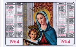 Calendarietto - Madonna Col Figlio - Anno 1964 - Petit Format : 1961-70