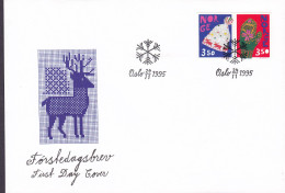 Norway 1995 FDC Cover Ersttags Brief Weihnachten Christmas Jul Noel Natale Navidad (Pair, Paare) Complete Set !! - FDC