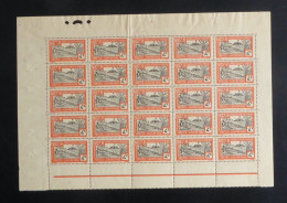 NIGER - 1927 - Taxe TT N°YT. 10 - 4c Orange Et Noir - Bloc De 25 Bord De Feuille - Neuf Luxe** / MNH - Unused Stamps