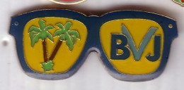 P13 Pin's OPTIQUE LUNETTES BVJ Bureau Voyages Jeunesse PALMIER Opticien Achat Immédiat - Medical