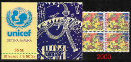 Slovakia 2000 ** Children Postage Stamp - UNICEF   ** Michel SK 370  ** CTO ** Slowakei ** Full Booklet - Autres & Non Classés