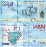 BURUNDI 5000 FRANCS 2018 P 53 UNC - Burundi