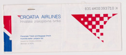 CROATIA AIRLINES, Croatian Airline Carrier Passenger Ticket And Baggage Check Used (66002) - Tickets