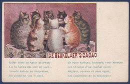 CPA Wain Louis Chat Cat Position Humaine Humanisé Non Circulé Publicité Chocolat De Beukelaer Anvers Belgique - Wain, Louis