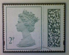 Great Britain, Scott MH506, Used (o), 2022 Machin, Queen Elizabeth II, 2p, Gray Green - Série 'Machin'