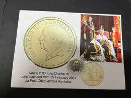 23-2-2024 (1Y 2 A) Australia - Coin & Stamp Released Via Australia Post - New $ 2.00 King Charles III (on Cover) - 2 Dollars