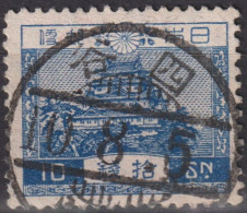 1926 Japan  Kaiser Hirohito (Showa Era ° Mi:JP 179, Sn:JP 196, Yt:JP 193, Nagoya Castle - Blue - Used Stamps