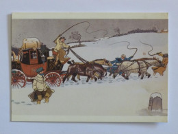 VOITURE HIPPOMOBILE ANCIENNE / Cheval / Voyage En Chaise De Poste Dans Neige - Conservatoire Breton - Taxis & Droschken