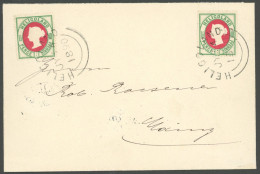 HELGOLAND 14e BRIEF, 1890, 10 Pf. Bläulichgrün/karmin, 2x Auf Brief Nach Mainz, Pracht - Heligoland