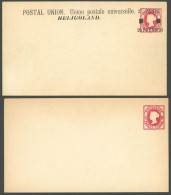 HELGOLAND U 1,2I BRIEF, 1875, 10 Pf. Rot Und 20 Pf. Auf 10 Pf. Rot, Pfennig In Gleichmäßigen Typen, Je Auf Ganzsachenums - Helgoland