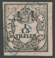 OLDENBURG 3III O, 1859, 1/15 Th. Schwarz Auf Mattbräunlichrot, Type III, R2 ELSFLETH, Rückseitig Dünne Stellen, Feinst,  - Oldenburg