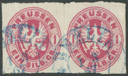 PREUSSEN 16III O, 1861, 1 Sgr. Rosa Mit Plattenfehler Innere Ovallinie Rechts Unter R Von SILB.GR Gebrochen, Im Waagerec - Afgestempeld