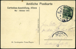 Dt. Reich 85I BRIEF, 1914, 5 Pf. Grün Friedensdruck Auf Sonderkarte Mit Sonderstempel ALTONA JUBILÄUMS GARTENBAU-AUSSTEL - Lettres & Documents