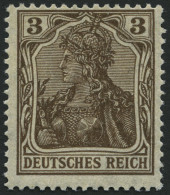 Dt. Reich 84IIb , 1918, 3 Pf. Schwärzlichbraun Kriegsdruck, Pracht, Gepr. Jäschke, Mi. 70.- - Ongebruikt