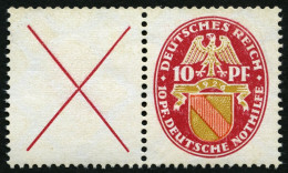 ZUSAMMENDRUCKE W 24.1 , 1926, Nothilfe X + 10, Falzrest, Pracht, Mi. 150.- - Zusammendrucke