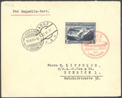 ZULEITUNGSPOST 110B BRIEF, Liechtenstein: 1931, Fahrt Nach Vaduz, Frankiert Mit Sondermarke 2 Fr., Prachtbrief - Luft- Und Zeppelinpost