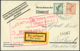 KATAPULTPOST 2c BRIEF, 1.8.1929, Bremen - Bremen, Deutsche Seepostaufgabe, Prachtbrief - Poste Aérienne & Zeppelin