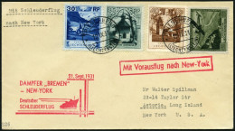 KATAPULTPOST 72Li BRIEF, Liechenstein: 1.9.1931, Bremen - New York, Prachtbrief, RR! - Brieven En Documenten