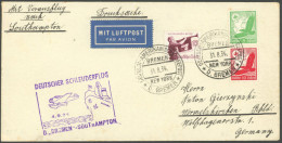 KATAPULTPOST 210c BRIEF, 4.9.1935, Bremen - Southampton, Deutsche Seepostaufgabe, Prachtbrief - Luchtpost & Zeppelin