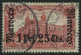 DP IN MAROKKO 30A O, 1905, 1 P. 25 C. Auf 1 M., Ohne Wz., Gezähnt A, Feinst (kleine Helle Stelle), Mi. 190.- - Marokko (kantoren)