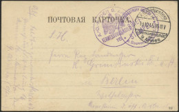 DT. FP IM BALTIKUM 1914/18 K.D. FELDPOSTEXP. DES OBERKOMMANDOS DER 9. ARMEE A, 19.10.15, Auf Karte Von Homin Nach Berlin - Letland