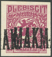 SCHLESWIG 5P 2DD , 1920, 15 Pf. Dunkelbräunlichlila, Ungezähnter Probedruck Mit Doppeltem Aufdruck MAK, Postfrisch, Prac - Autres & Non Classés