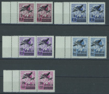 SERBIEN 66-70L , 1942, Flugpost In Waagerechten Paaren Mit Links Anhängenden Kleinen Leerfeldern, Postfrischer Prachtsat - Occupation 1938-45