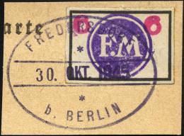 FREDERSDORF Sp 227 BrfStk, 1945, 6 Pf., Rahmengröße 28x19 Mm, Große Wertziffern, Prachtbriefstück, Mi. (150.-) - Postes Privées & Locales
