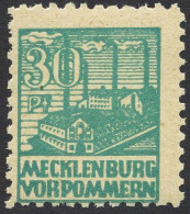 MECKLENBURG-VORPOMMERN 39zb , 1946, 30 Pf. Dunkelopalgrün, Dünnes Papier, Pracht, Fotoattest Kramp, Mi. 1600.- - Autres & Non Classés