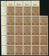 PROVINZ SACHSEN 74Xy , 1945, 3 Pf. Gelbbraun, Wz. 1X, Fluoreszierende Gummierung, 24x Im Bogenteil, Pracht, Mi. 192.- - Autres & Non Classés