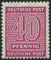 WEST-SACHSEN 136Xc , 1945, 40 Pf. Lebhaftrotlila, Wz. 1X, üblich Gezähnt Pracht, Gepr. Dr. Jasch, Mi. 300.- - Autres & Non Classés