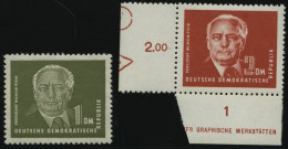 DDR 325/6 , 1952, 1 Und 2 DM Pieck, Wz. 2, 2 Prachtwerte, Mi. 70.- - Gebraucht