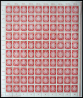 DIENSTMARKEN A D 11XI , 1954, 30 Pf. Lebhaftbräunlichrot Im Vollständigen Bogen (100) Mit Druckereivermerk, Wz. 2XI, Pra - Autres & Non Classés