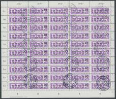 DIENSTMARKEN B D II O, Nicht Ausgegeben: 1957, 20 Pf. Mittelviolettpurpur Im Bogen (50) Mit Ungültig-Stempeln, Mit Druck - Andere & Zonder Classificatie