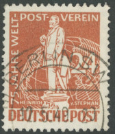 BERLIN 37II O, 1949, 24 Pf. Stephan Mit Plattenfehler Weißer Fleck Links Außen Am Kragen Unter Dem Kinn, Normale Zähnung - Andere & Zonder Classificatie