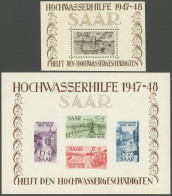 SAARLAND Bl. 1/2 , 1948, Blockpaar Hochwasserhilfe, Postfrisch, Pracht, Ohne Die üblichen Druckstellen!, Gepr. Hoffmann  - Autres & Non Classés