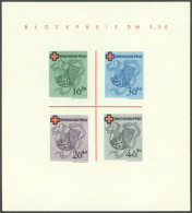 RHEINLAND PFALZ Bl. 1I/I , 1949, Block Rotes Kreuz, Type I: Roter Punkt Unterhalb L In Blockpreis, Pracht, Mi. 120.- - Autres & Non Classés